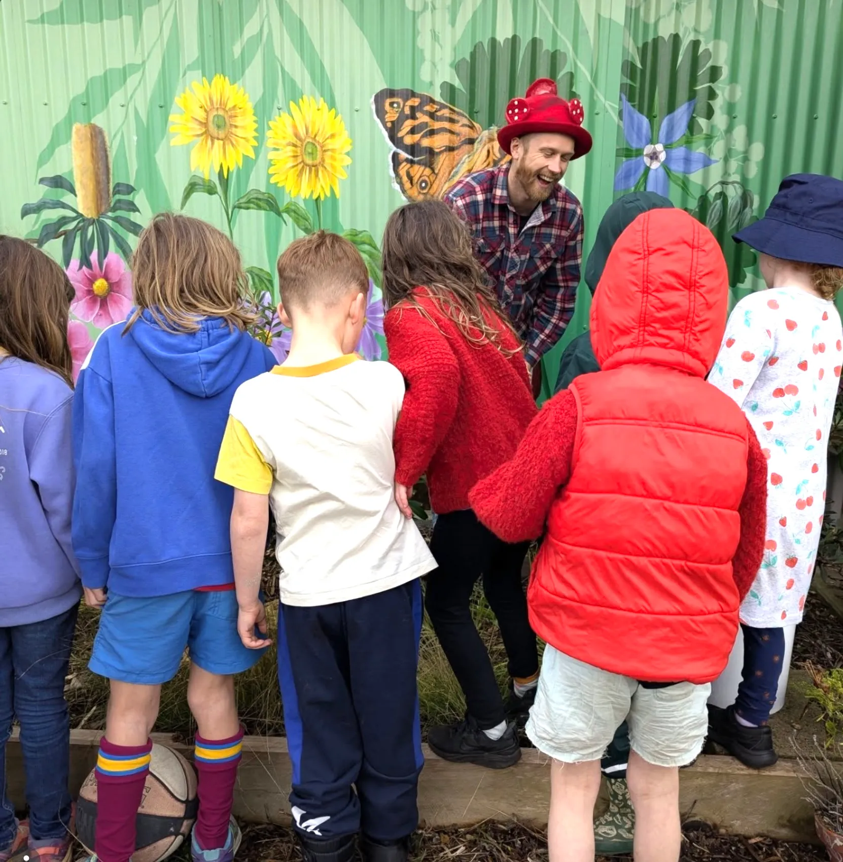 Tom Allen leading a kids workshop at the Warrnambool Community Garden